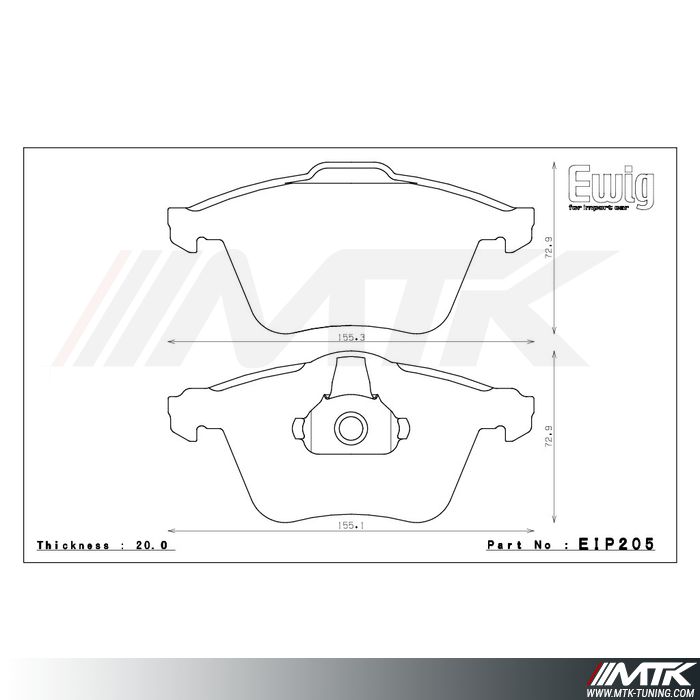 Plaquettes Endless ME20 EIP205 pour VW SCIROCCO